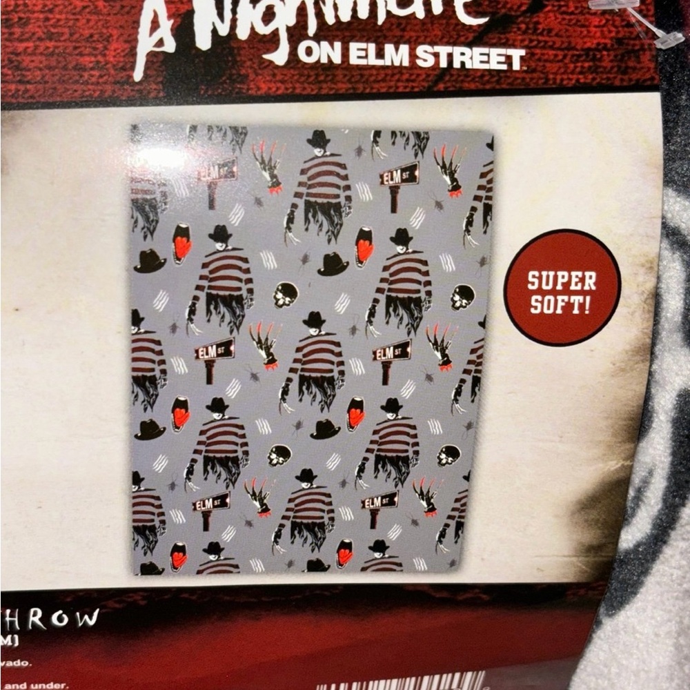 Elm Street Themed Blanket with Red and Black Design - Picture 2 of 2